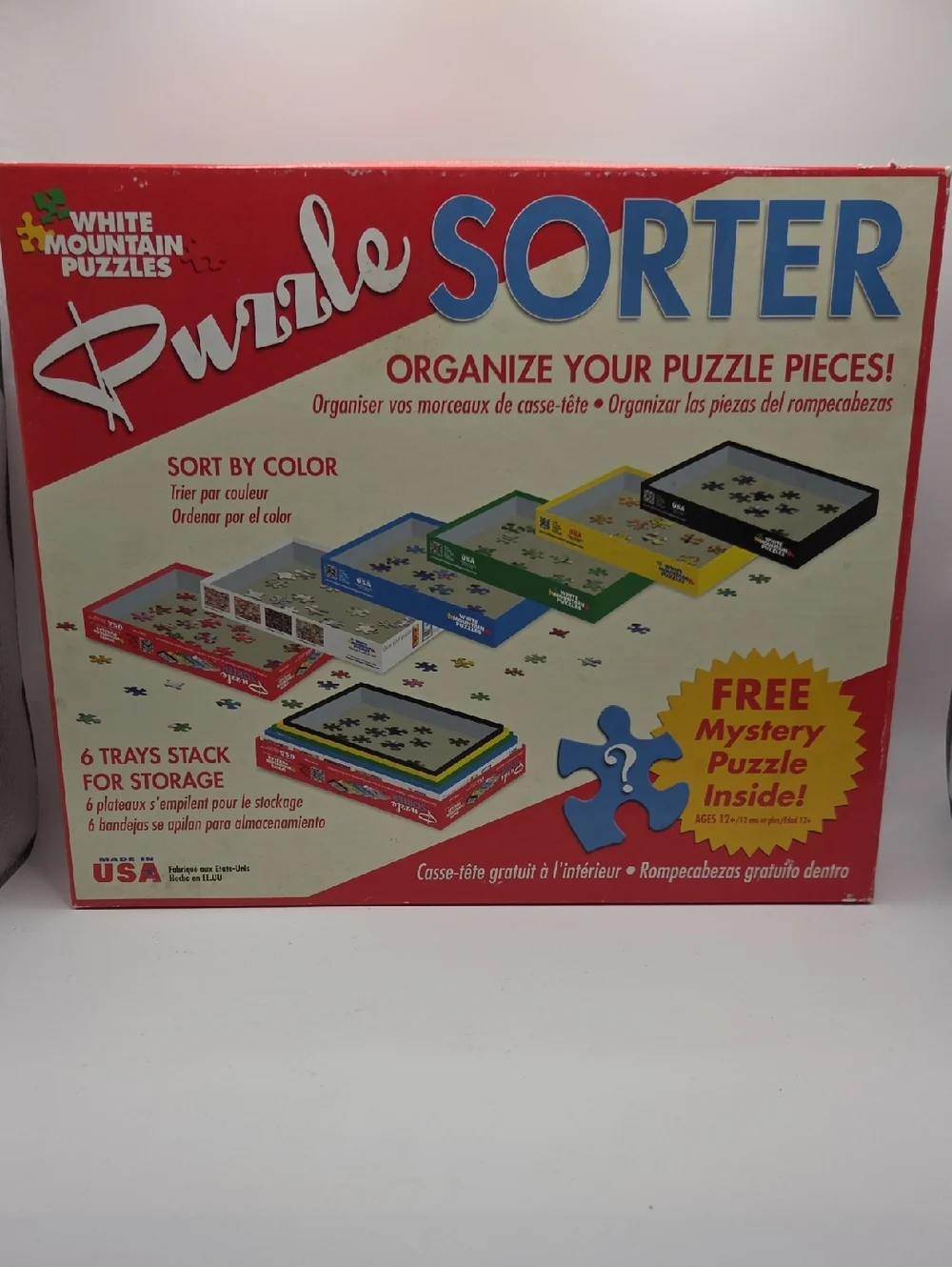 White Mountain Puzzles Puzzle Sorter - Red/Cream